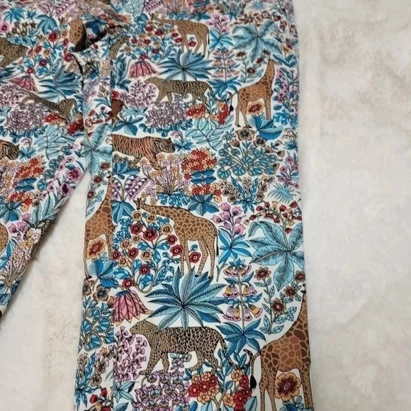 Talbots RELAXED CHINOS - TROPICAL SAFARI Animal Print Size 0 Petite - Picture 7 of 9